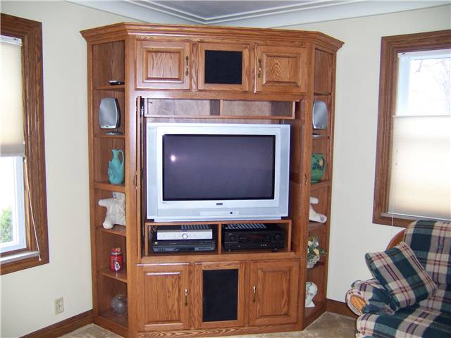 Entertainment center/Display - stained oak